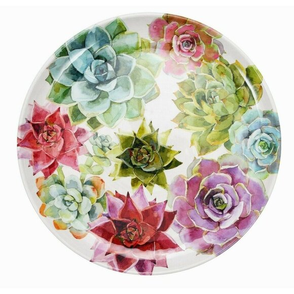 Cactus Melamine Salad Plate BPA Free Desert Succulent Purple Blue Green NEW - Picture 2 of 6